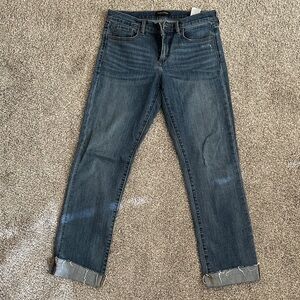 Banana Republic Dark Blue Girlfriend Cuffed Jeans